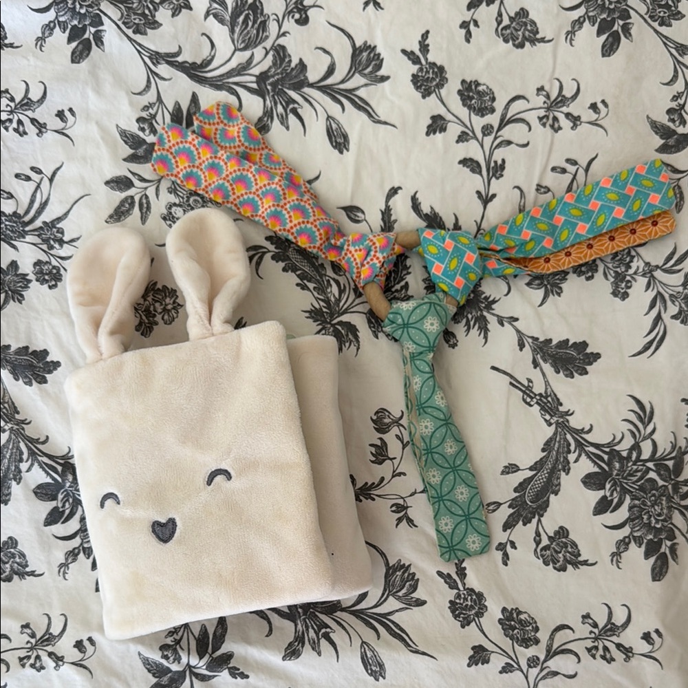 Cute Bunny sensory tissu book and Colorful Bow Ties